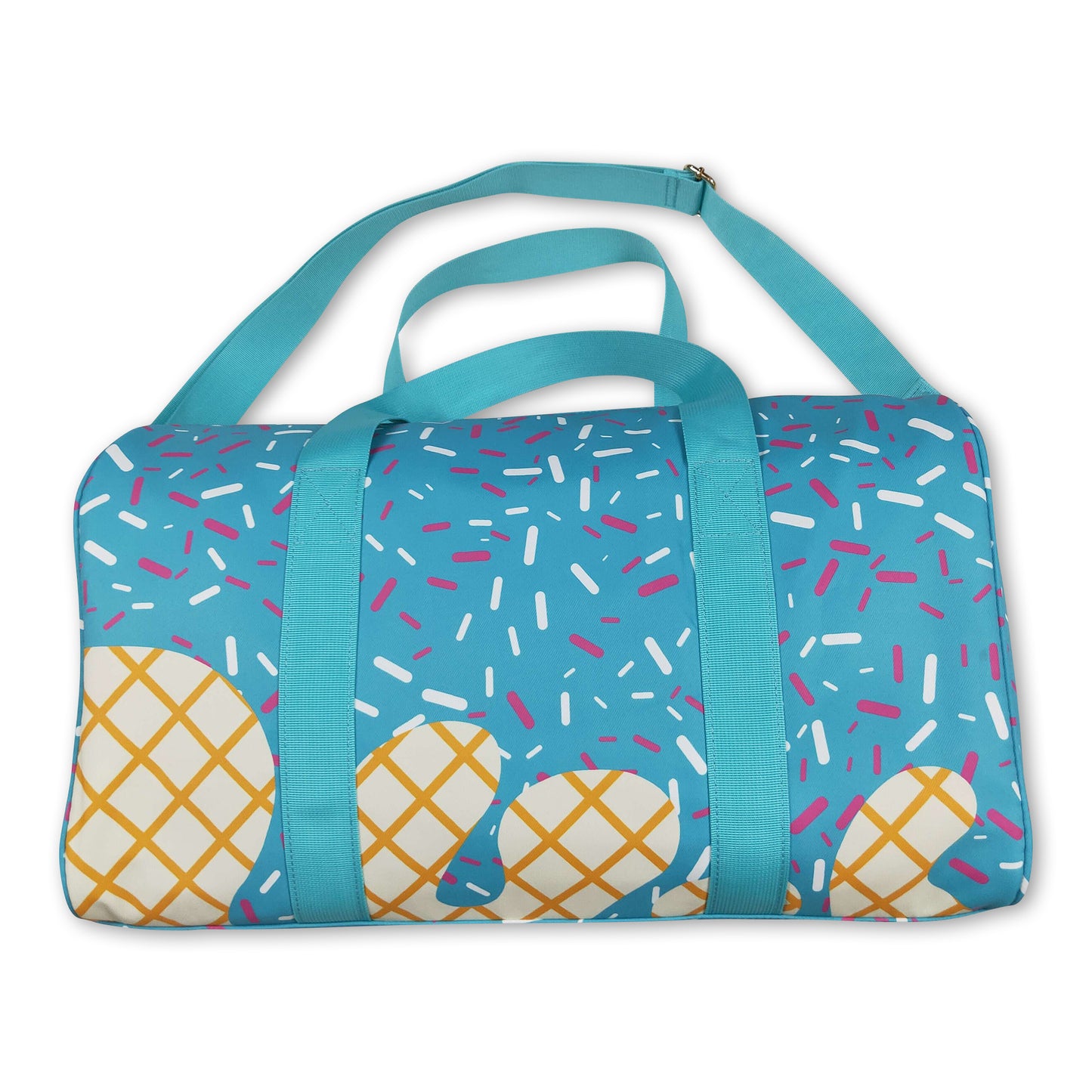 Teal ice cream sprinkle team duffel bag