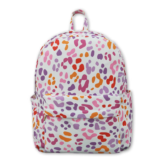 Pink ruffle leopard kids girls backpack ship from US