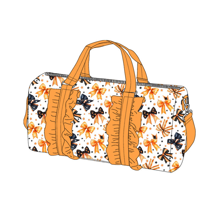 Black orange bow Halloween duffel bags