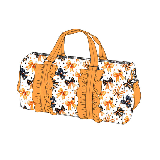 Black orange bow Halloween duffel bags