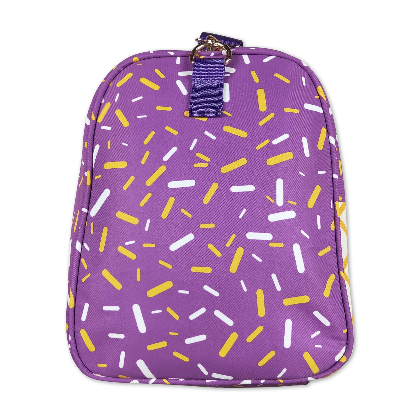Purple ice cream sprinkle team duffel bag