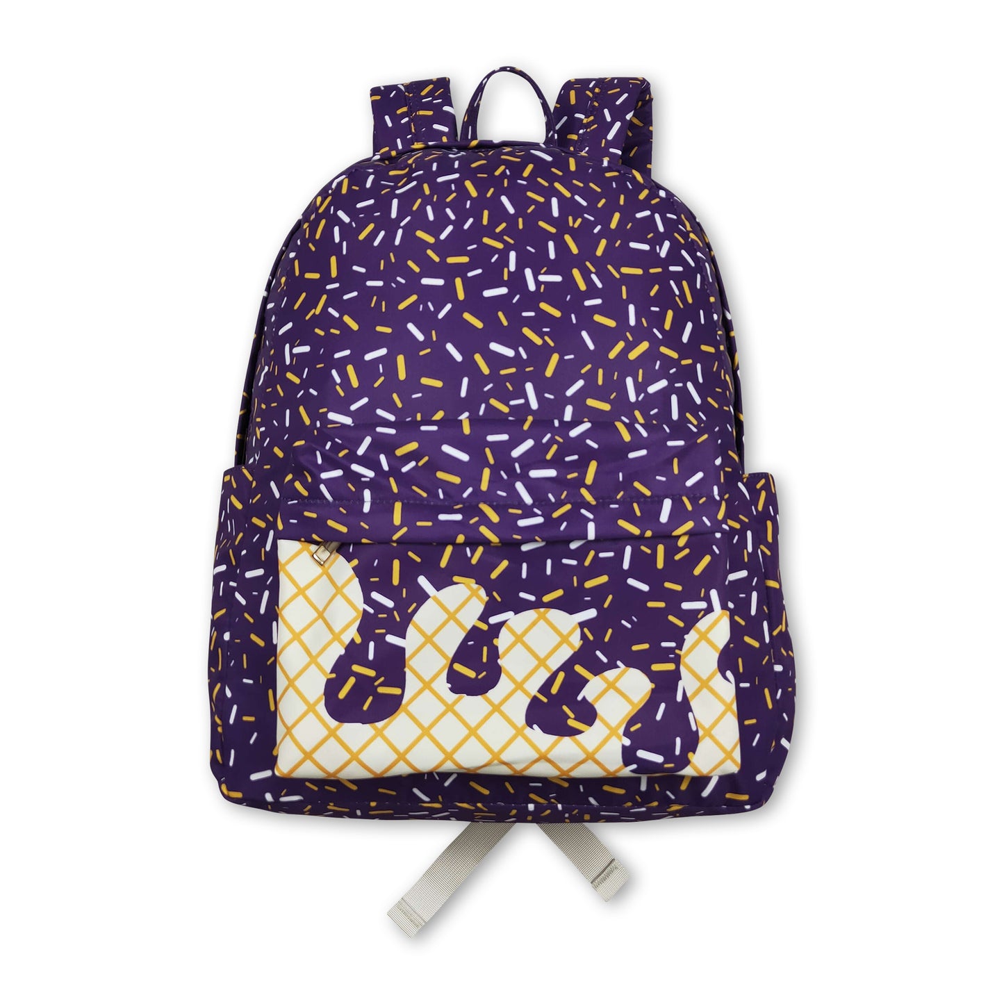 Purple ice cream sprinkle kids girls backpack