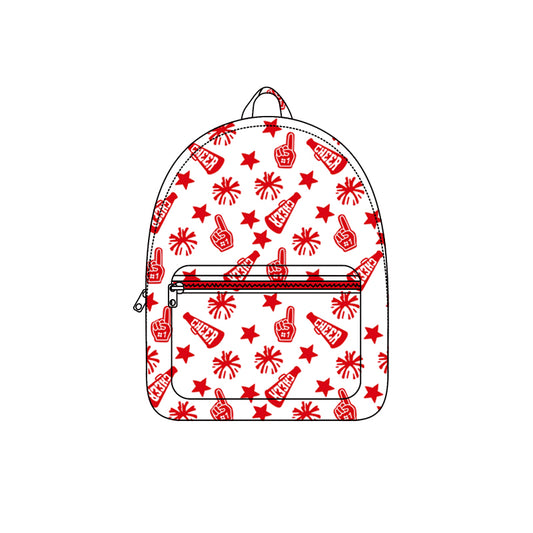 Red cheer firework stars kids girls team backpack