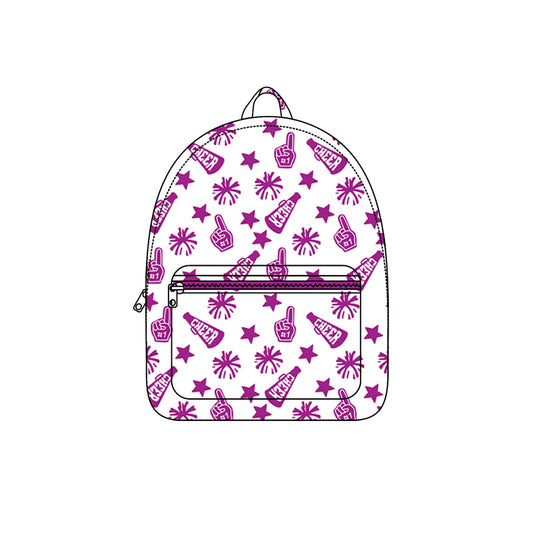 Purple cheer firework stars kids girls team backpack