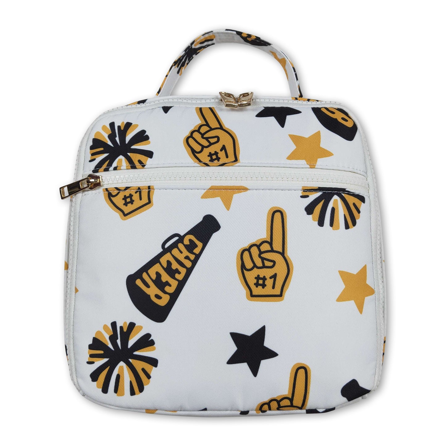 Gold stars firework cheer kids girls lunch box bag