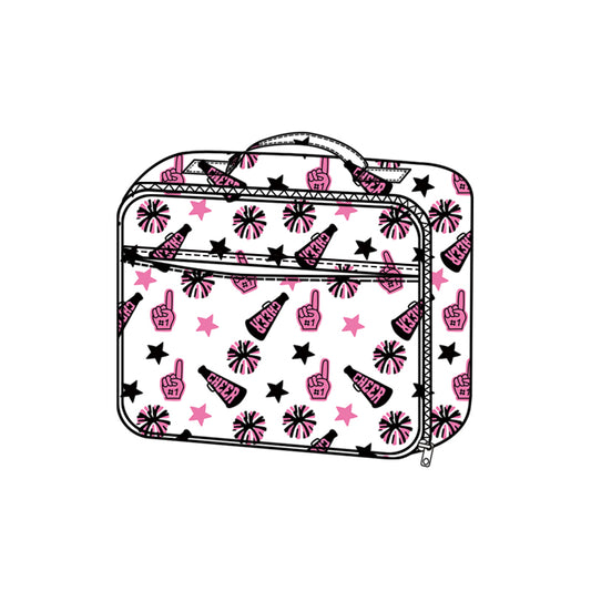 Pink stars firework cheer kids girls lunch box bag