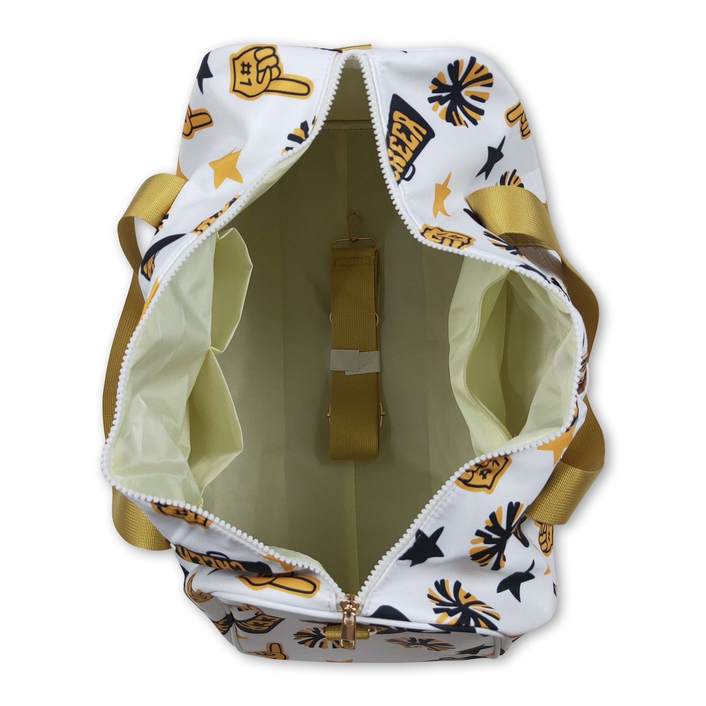Gold stars firework cheer team duffel bag