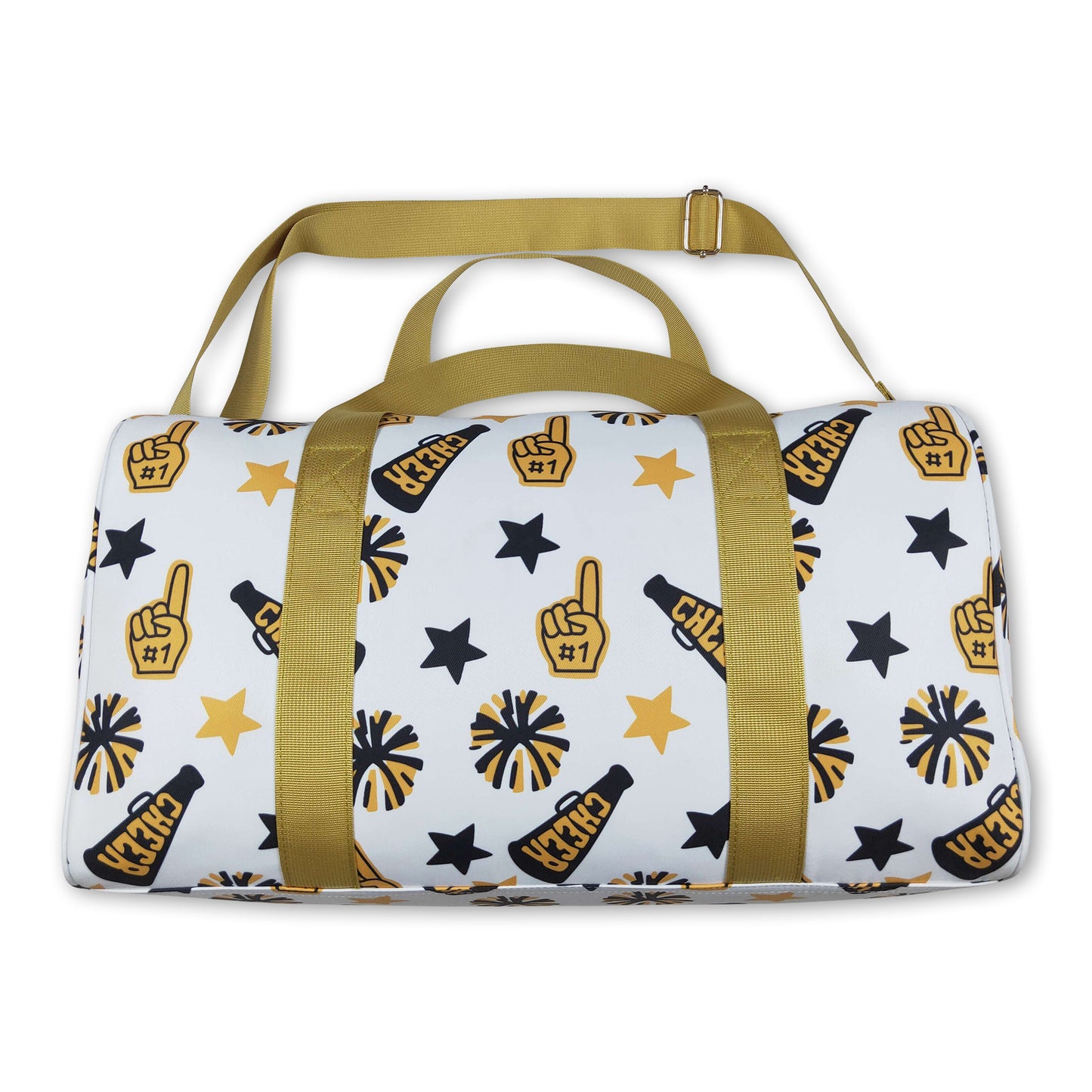 Gold stars firework cheer team duffel bag