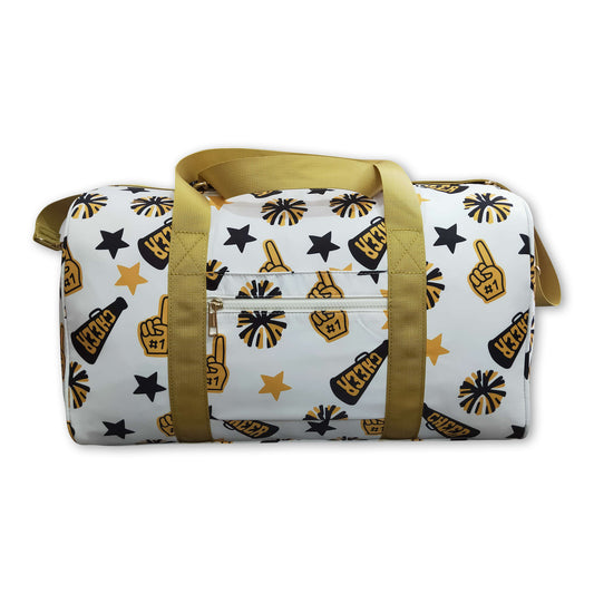 Gold stars firework cheer team duffel bag