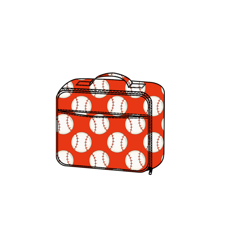 Red baseball children kids lunch box bag