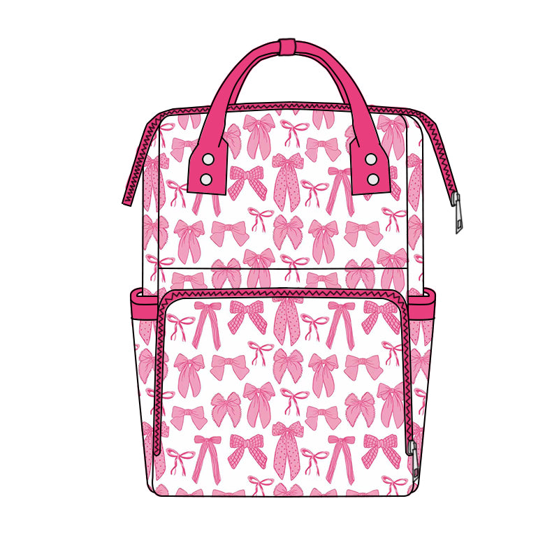 Pink bows baby mommy diaper backpack