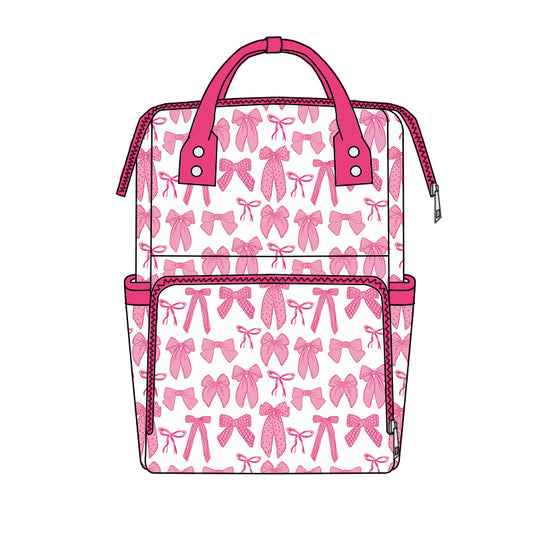 Pink bows baby mommy diaper backpack