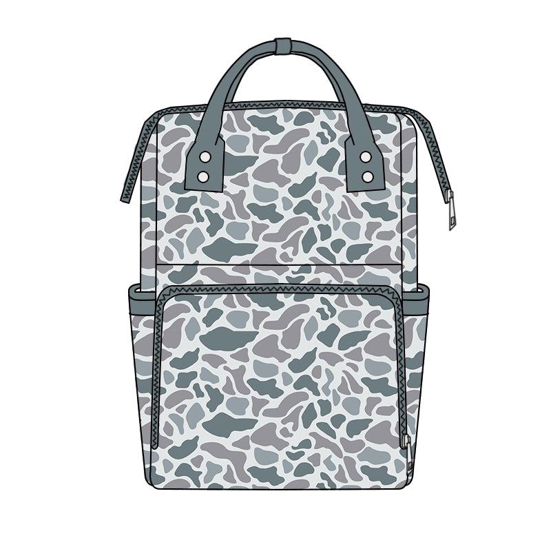 Grey camo hunting baby mommy diaper backpack