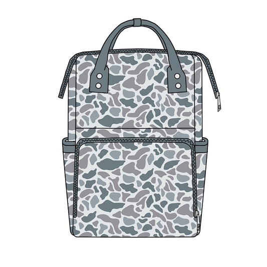 Grey camo hunting baby mommy diaper backpack