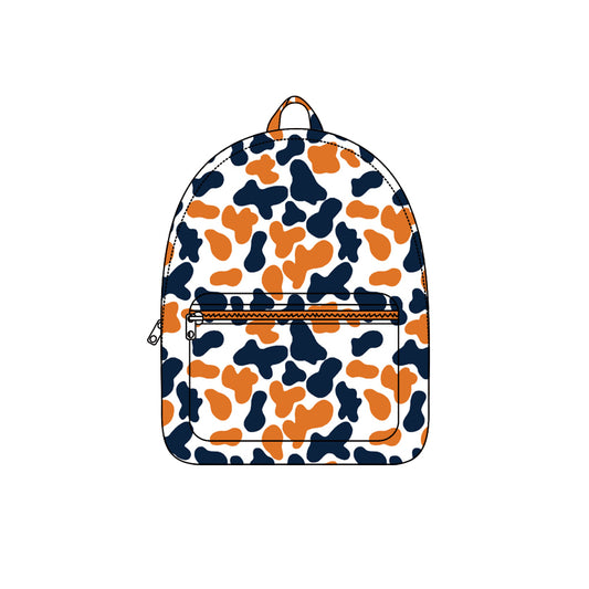Navy orange camo children kids team backpack