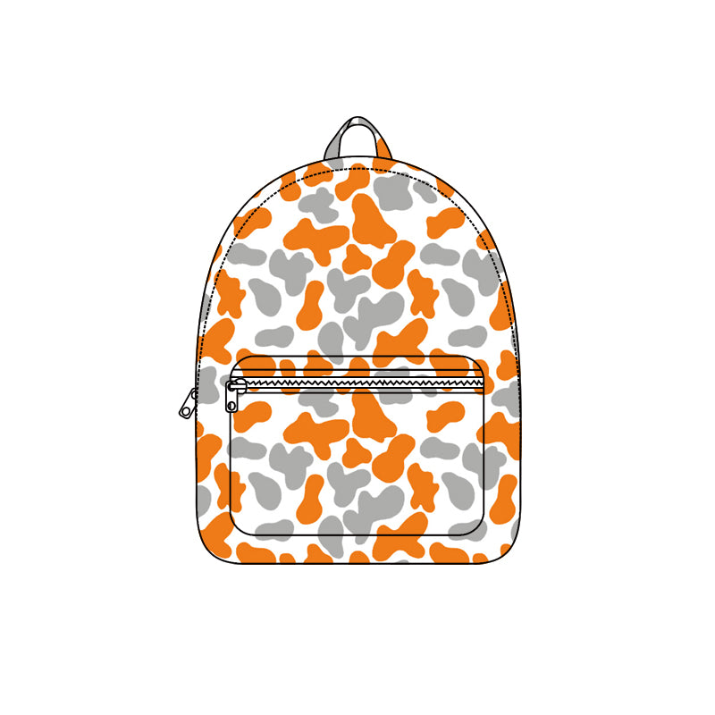 Orange grey camo children kids team backpack