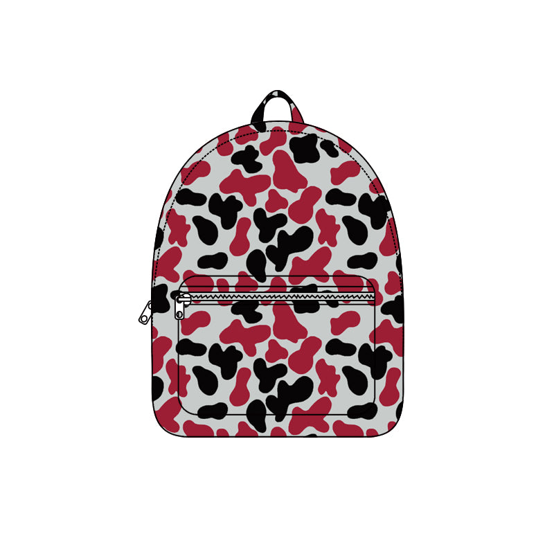 Maroon grey black camo children kids team backpack
