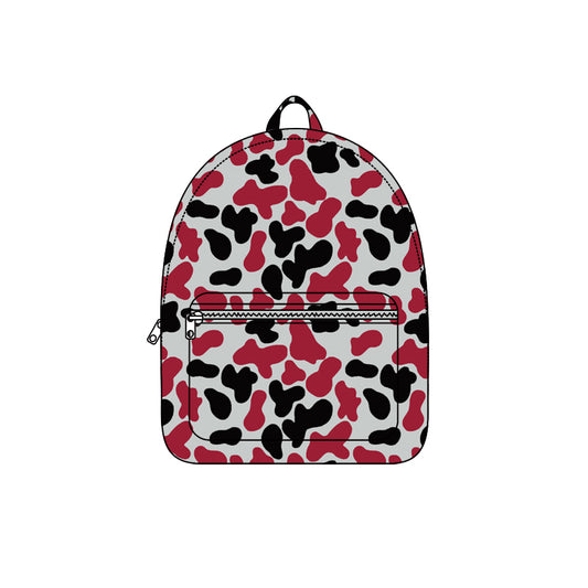Maroon grey black camo children kids team backpack
