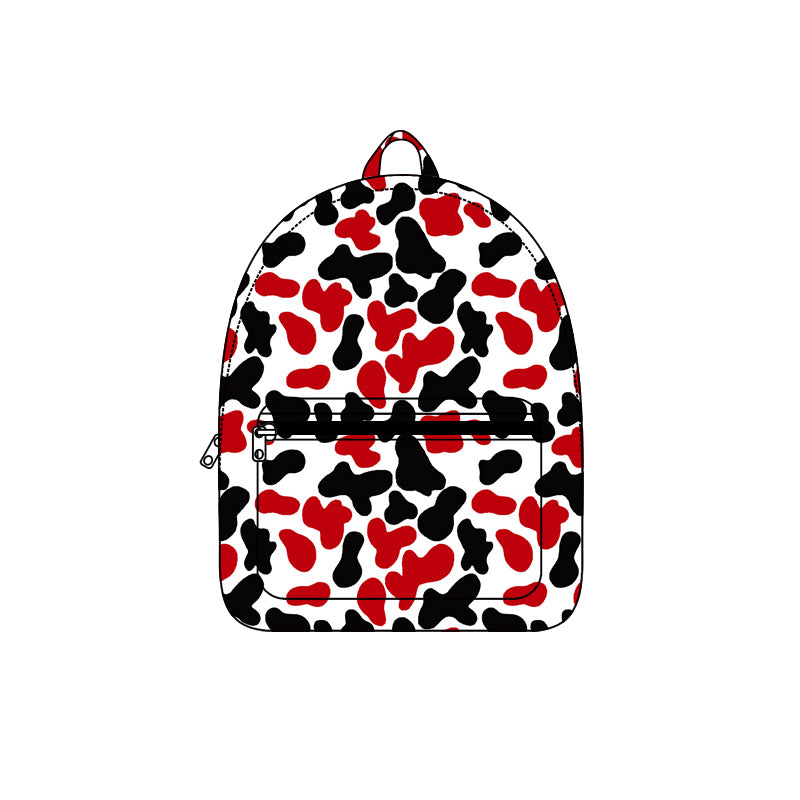 Red black camo children kids team backpack