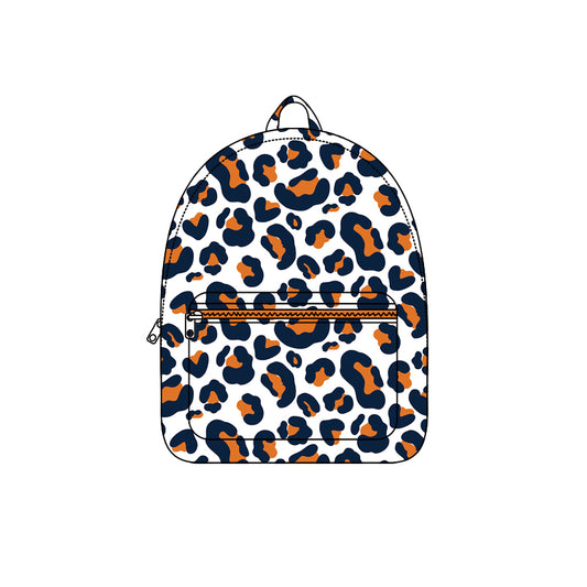 Navy orange leopard children kids girls team backpack