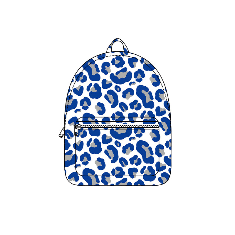 Blue grey leopard children kids girls team backpack