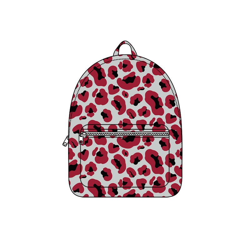Maroon black grey leopard children kids girls team backpack