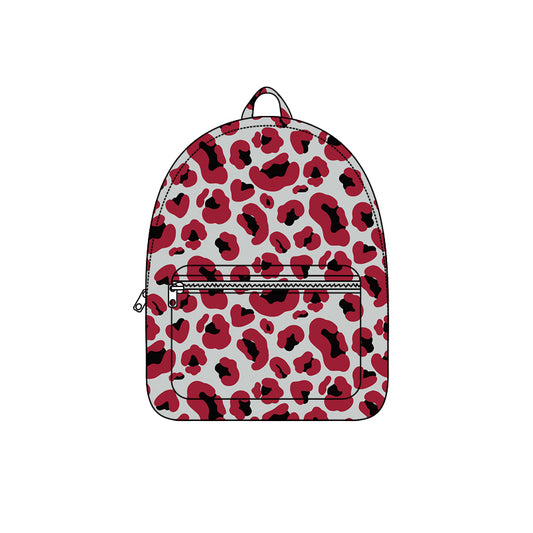 Maroon black grey leopard children kids girls team backpack
