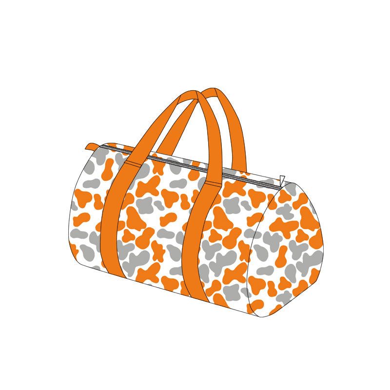 Orange grey camo adult team duffel bag