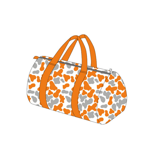 Orange grey camo adult team duffel bag