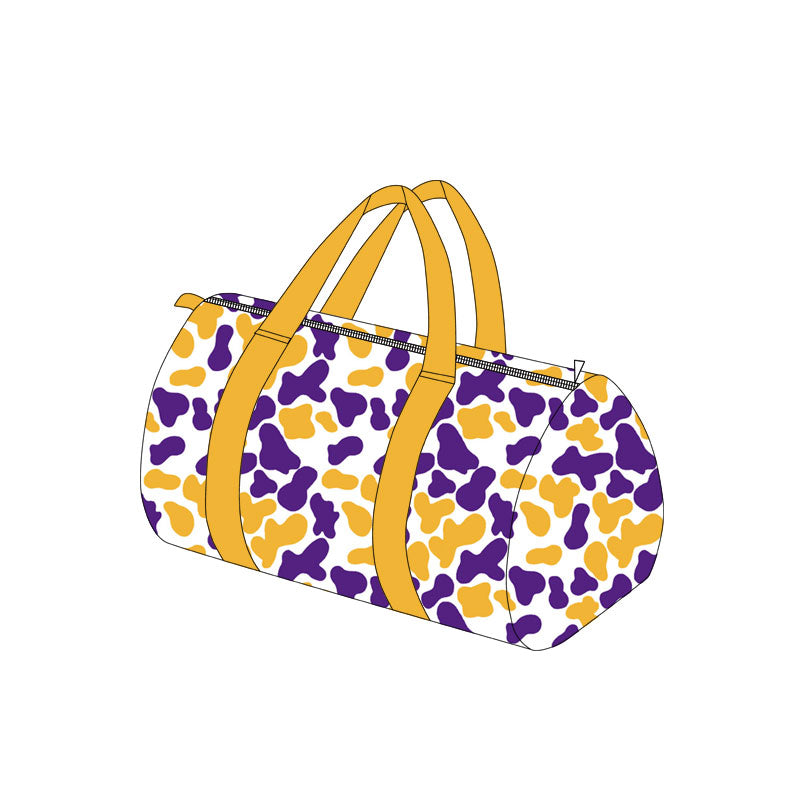 Purple yellow camo adult team duffel bag