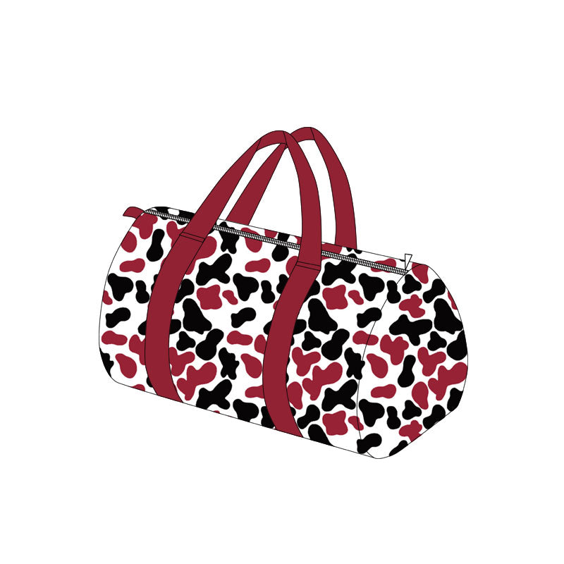 Maroon black white camo adult team duffel bag