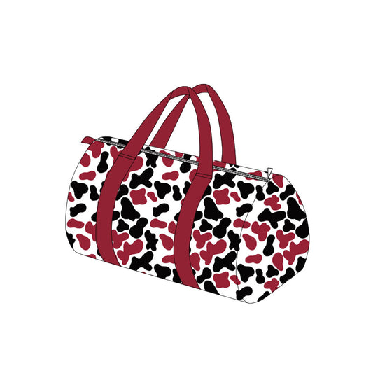 Maroon black white camo adult team duffel bag