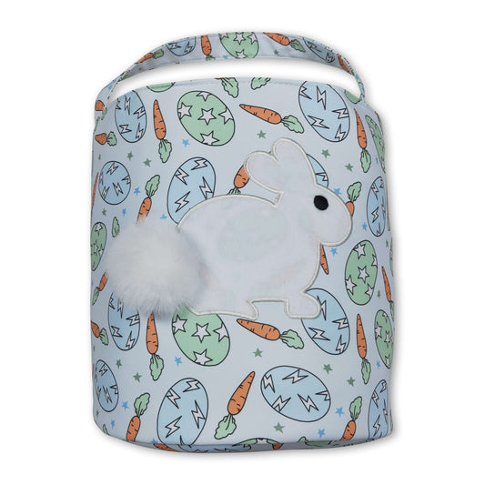 Egg carrot rabbit embroidery kids Easter basket