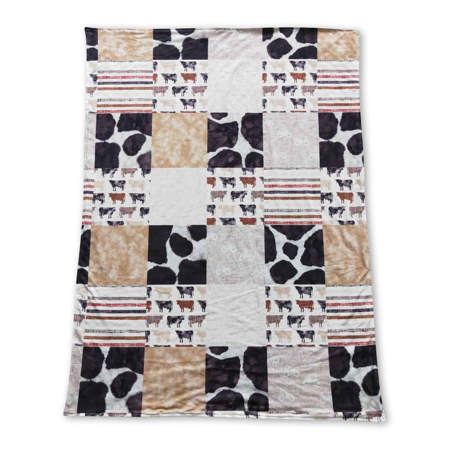 Cows stripe patchwork western baby blankets