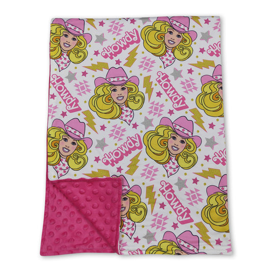 Howdy aztec pink party baby girls blankets