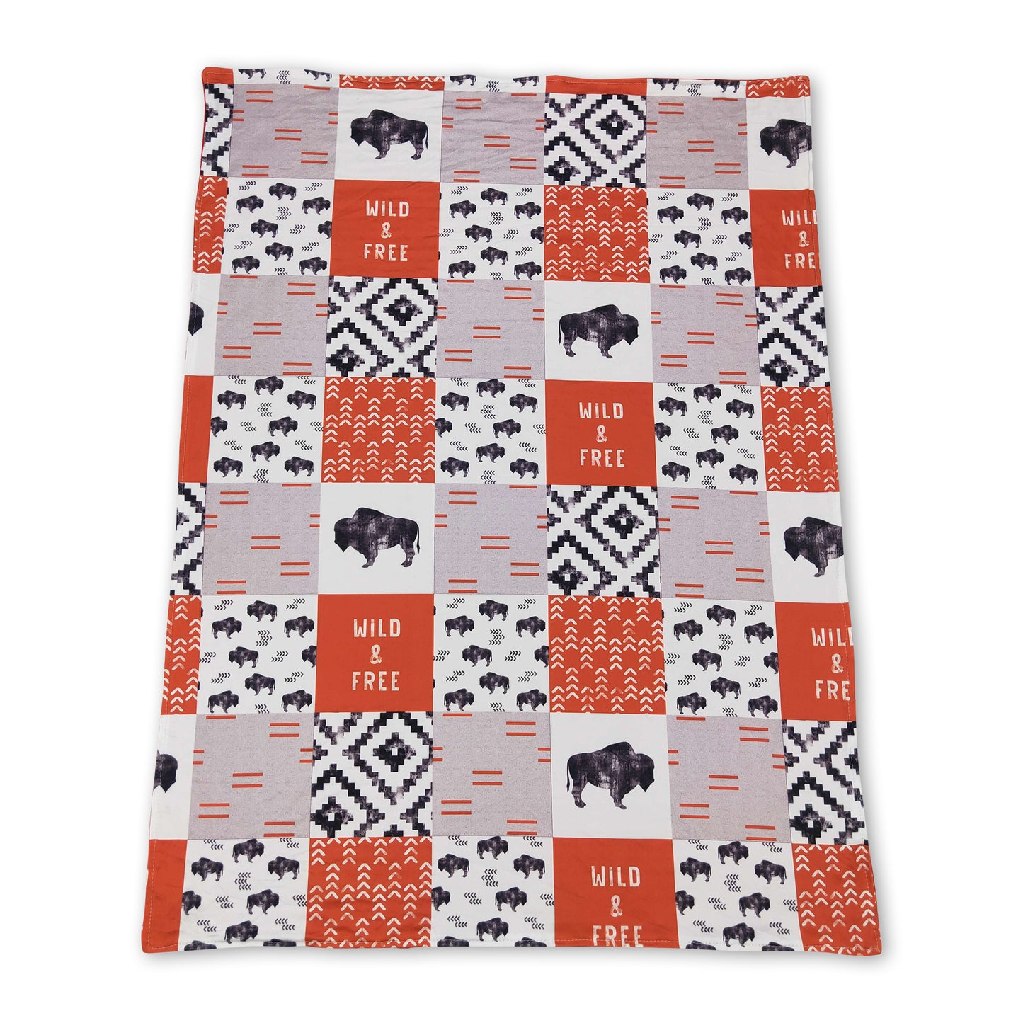 wild free cow aztec baby kids western blankets