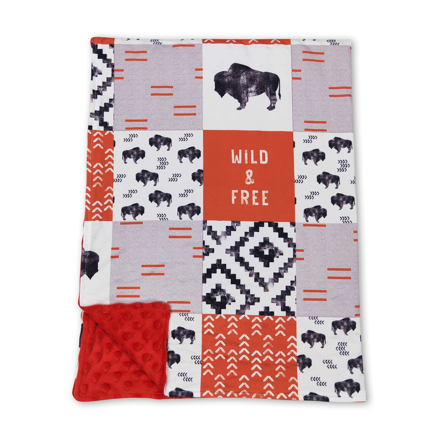 wild free cow aztec baby kids western blankets