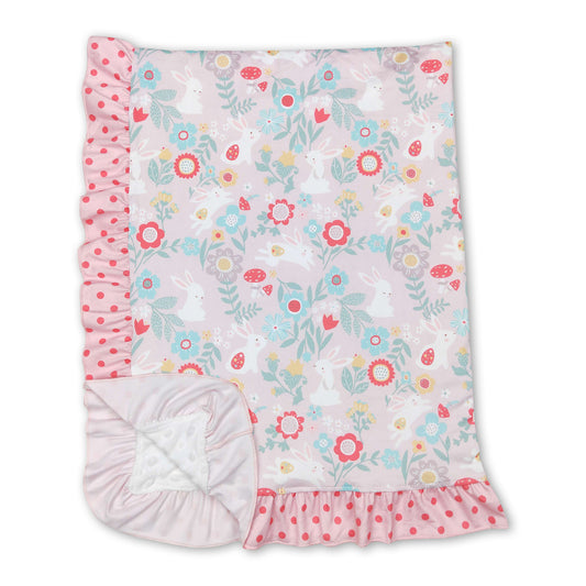 Floral rabbit baby girls easter blankets