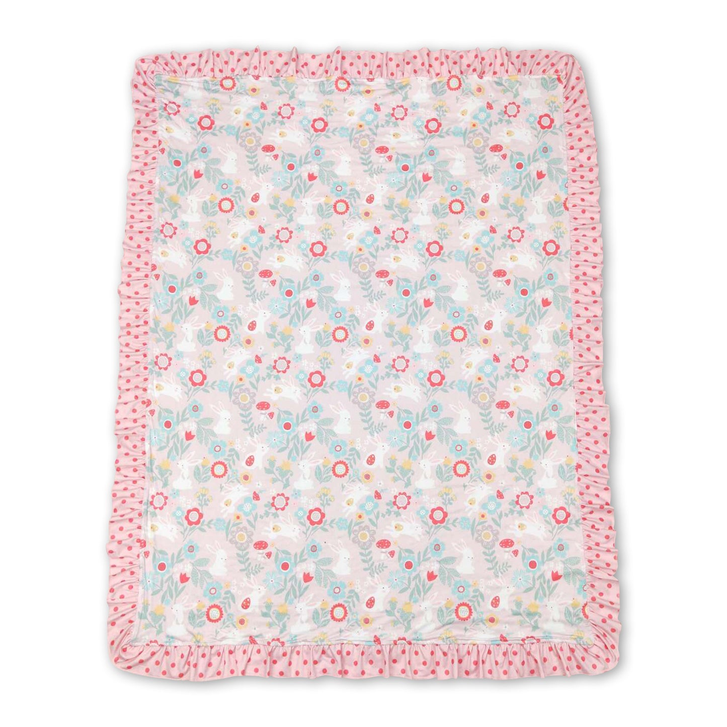 Floral rabbit baby girls easter blankets