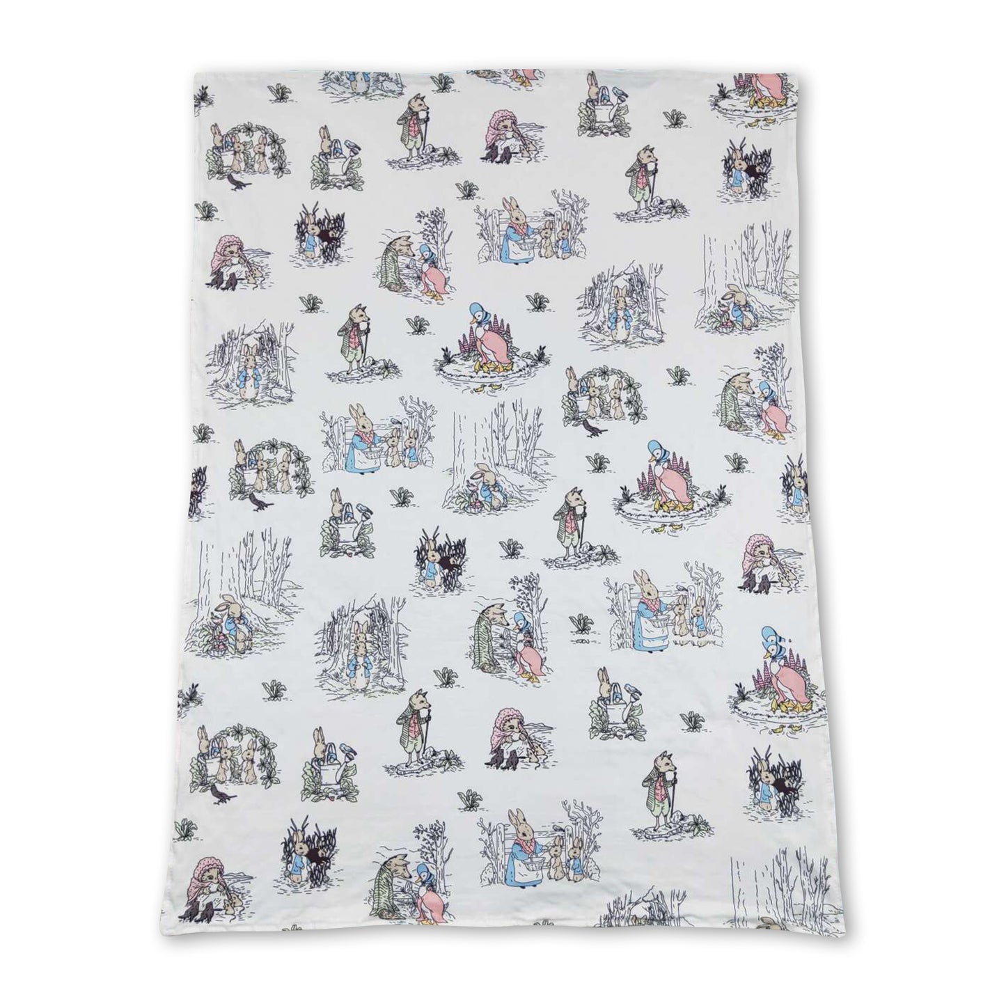 Rabbit blue polka dots baby kids easter blankets