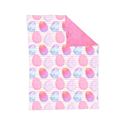 Pink stripe eggs baby girls easter blankets