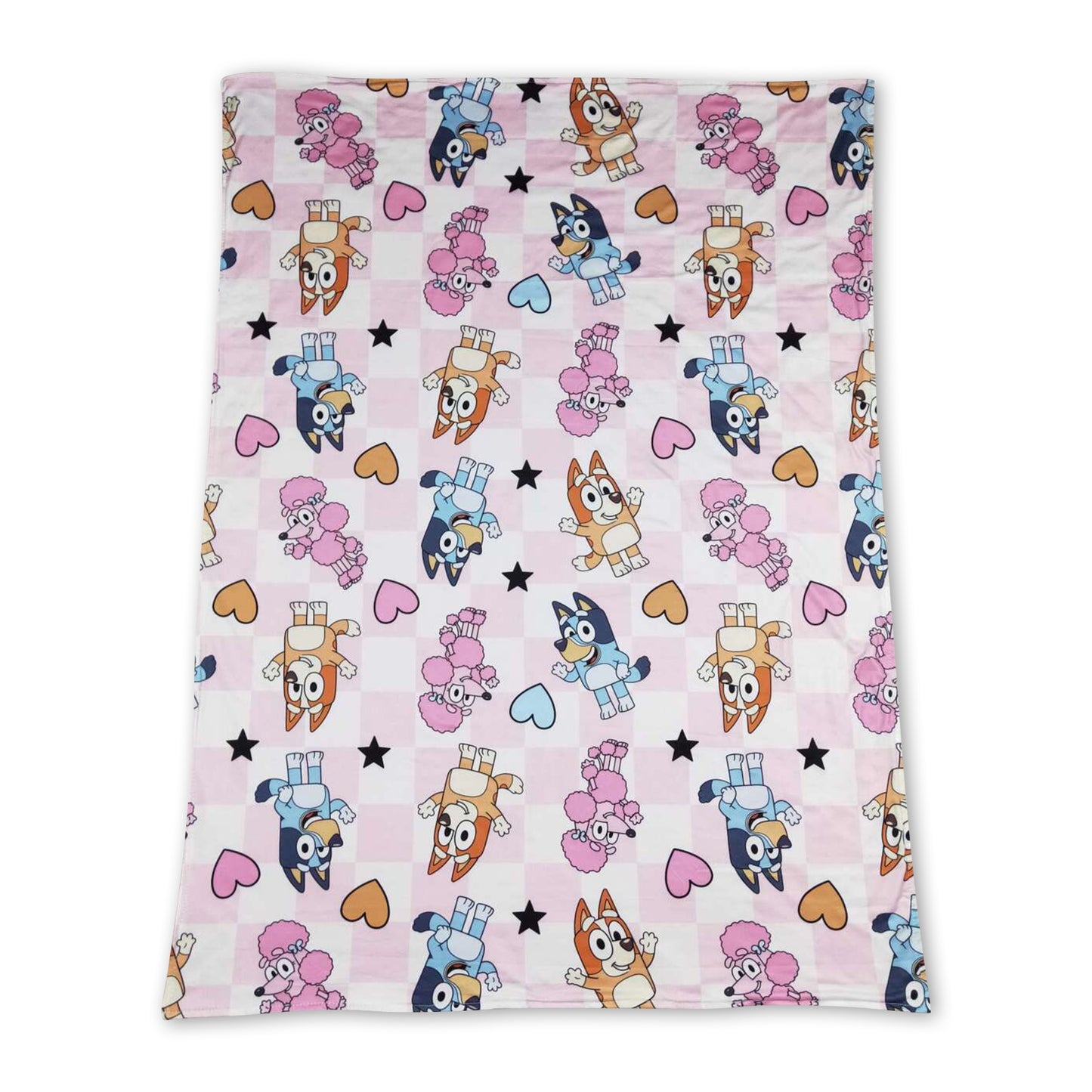 Pink heart dogs baby girls valentines blankets