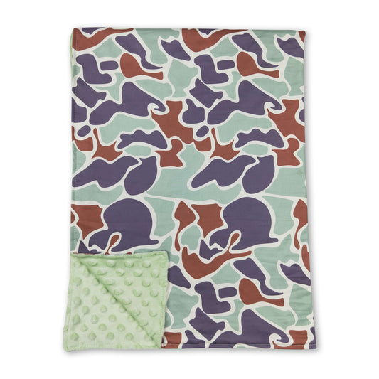 Green polka dots camo baby kids blankets