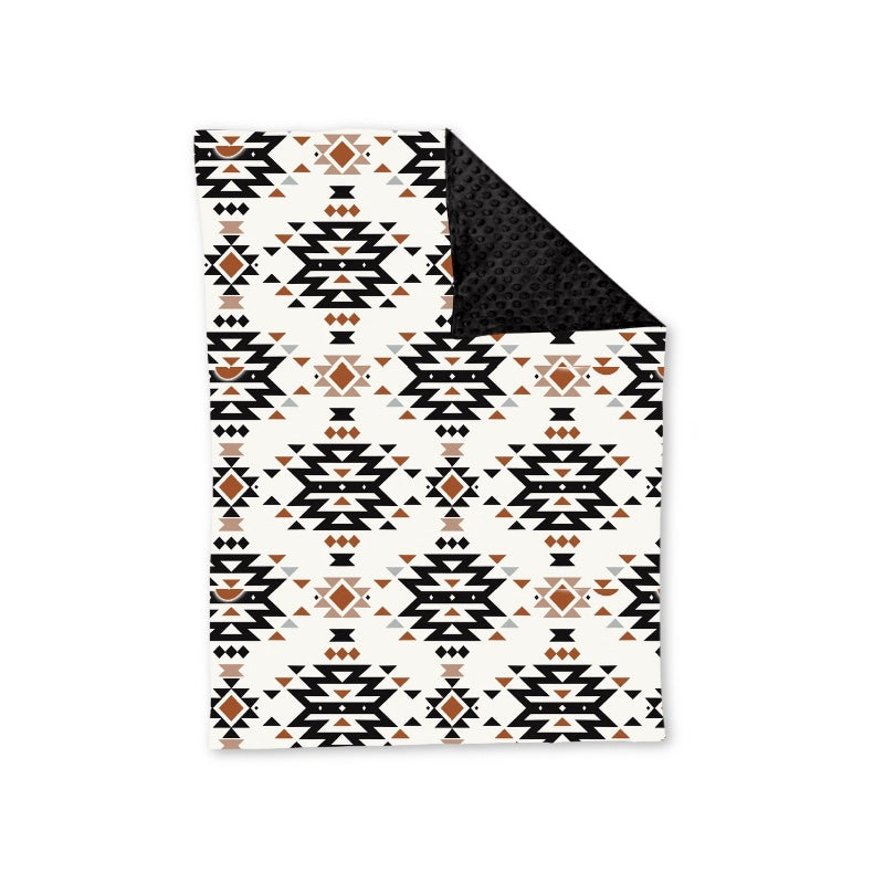 Black aztec baby kids western blanket