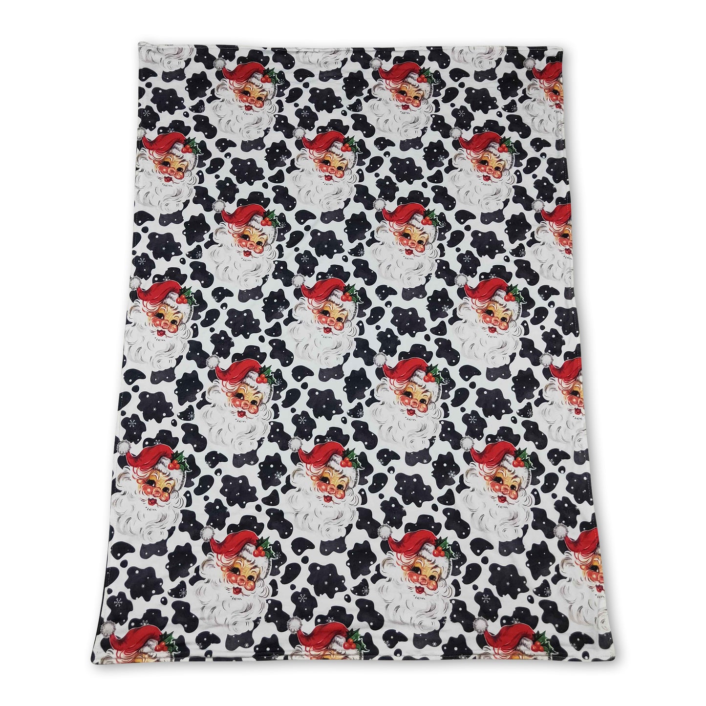 Cow print santa baby kids Christmas blankets