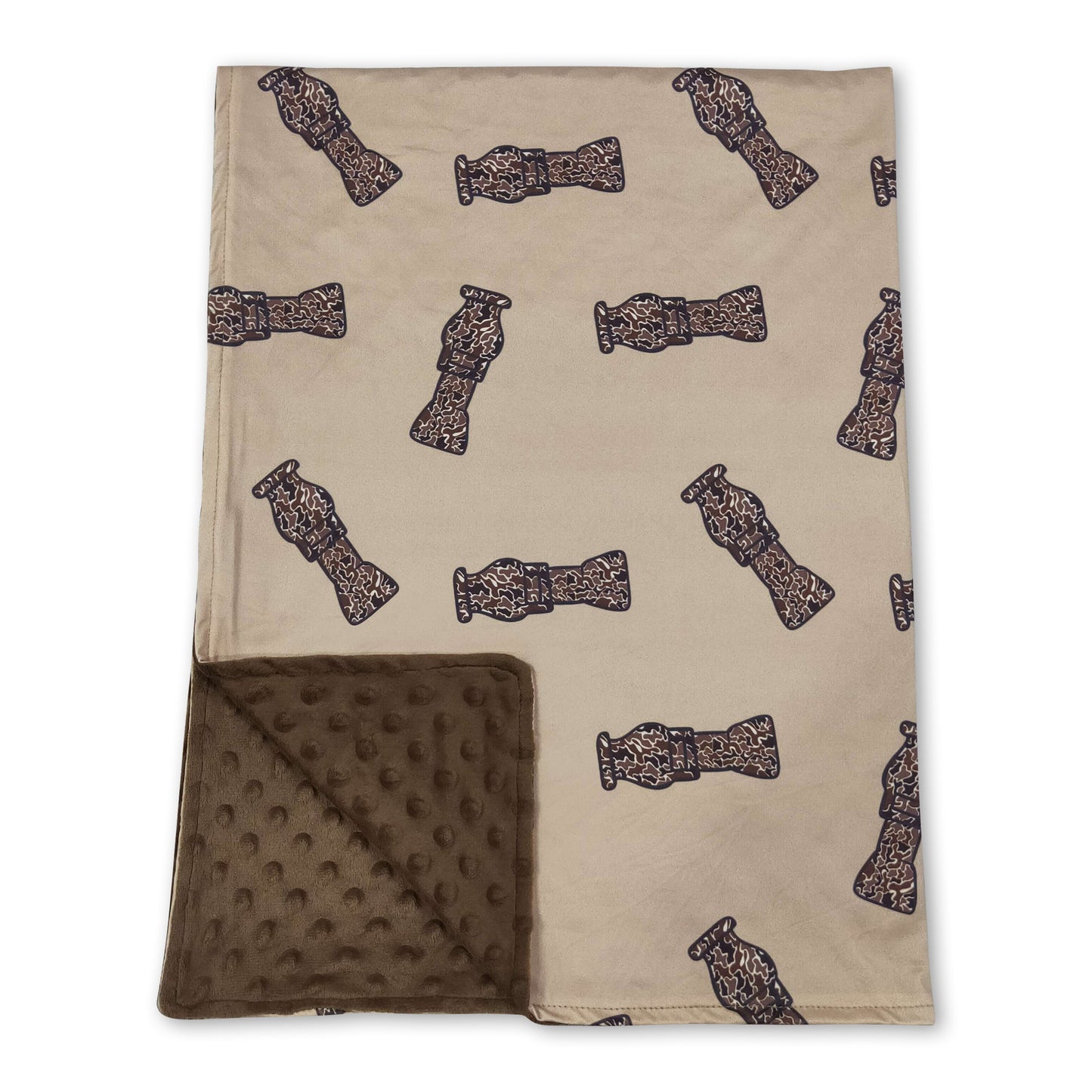 Brown camo duck call baby kids hunting blankets