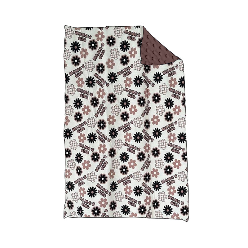 Mama's girl floral minky polka dots blankets