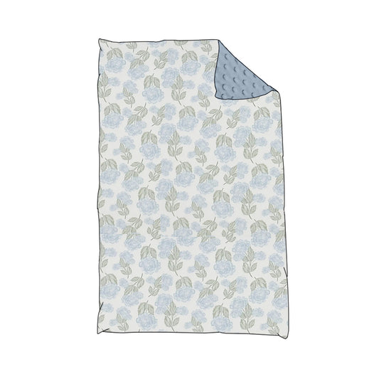 Light blue floral polka dots baby girls blankets