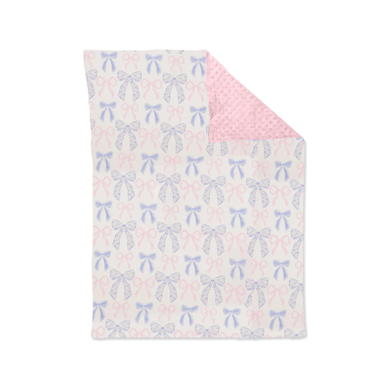 Colorful bow pink polka dots baby girls blankets