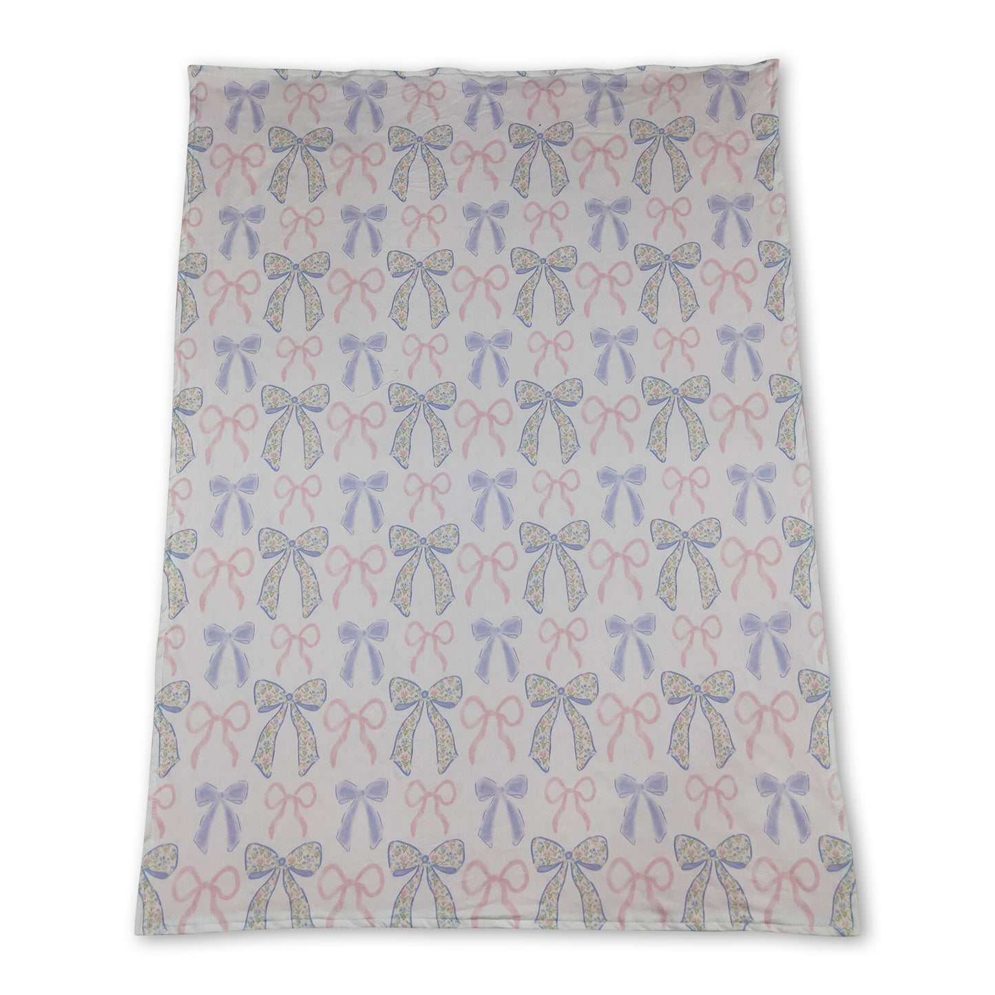 Colorful bow pink polka dots baby girls blankets